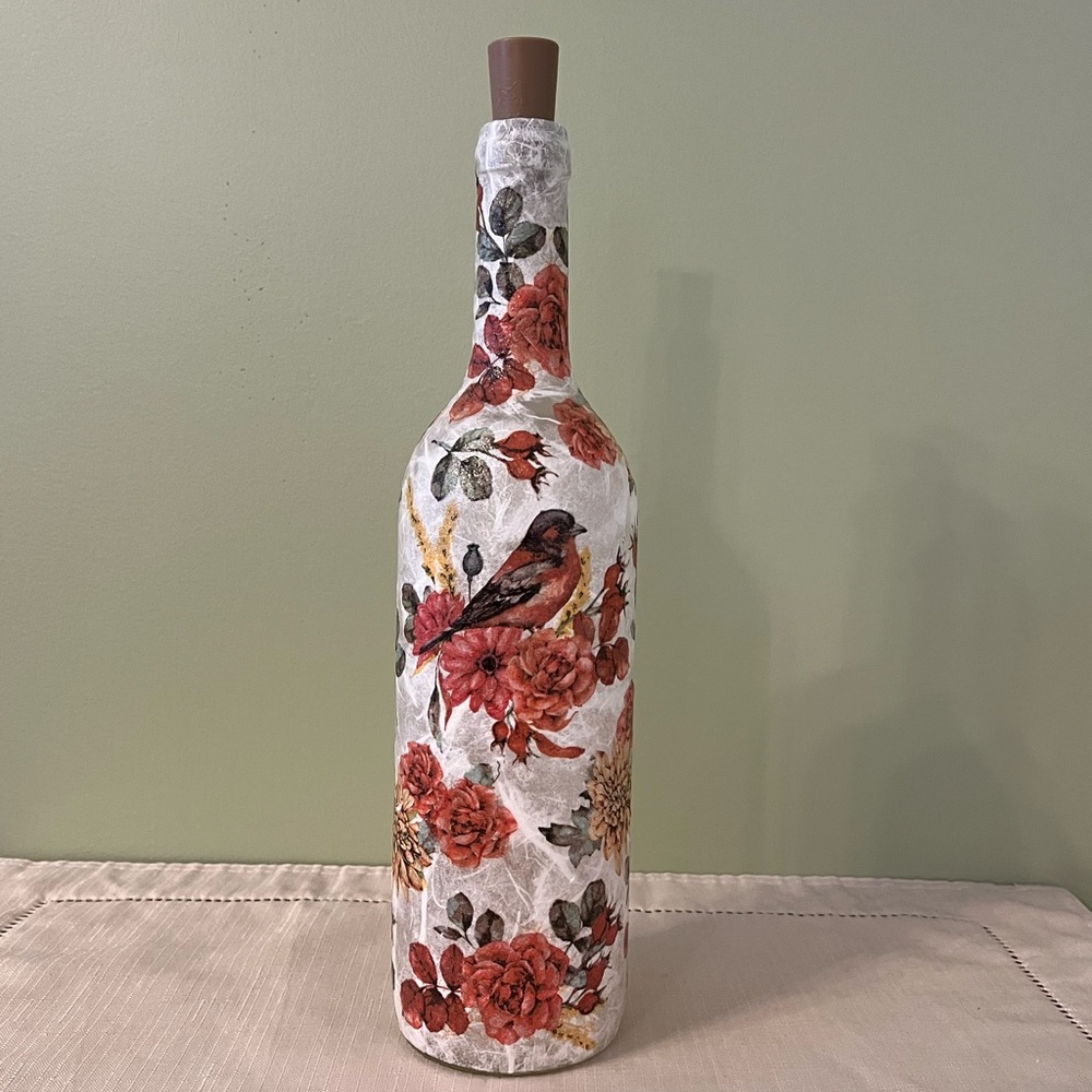 Decorated Bottle, Fall Decor, Home Decor